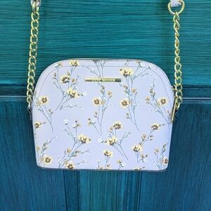 Steve Madden Lavender Floral Dome Satche Bag | Faux Leather Crossbody Purse